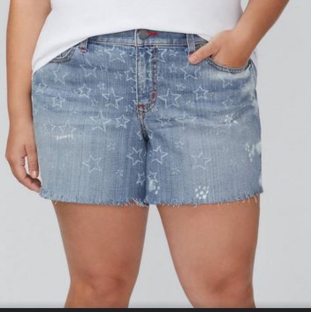 Lane bryant jean star print shorts